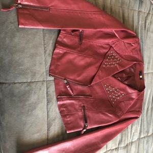 Crop leather Jacket
